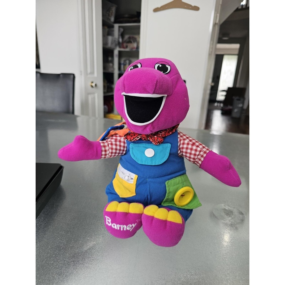 Vintage Dress Me Barney & Friends Plush Purple Dinosaur 1997 Playskool (12 inch)